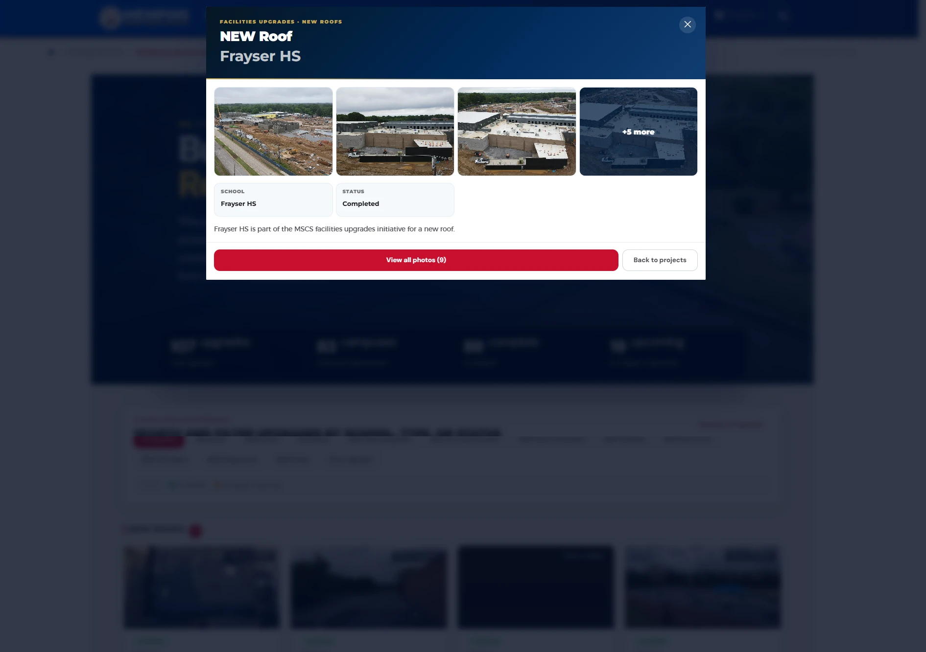 Facilities Projects Website — screenshot 2