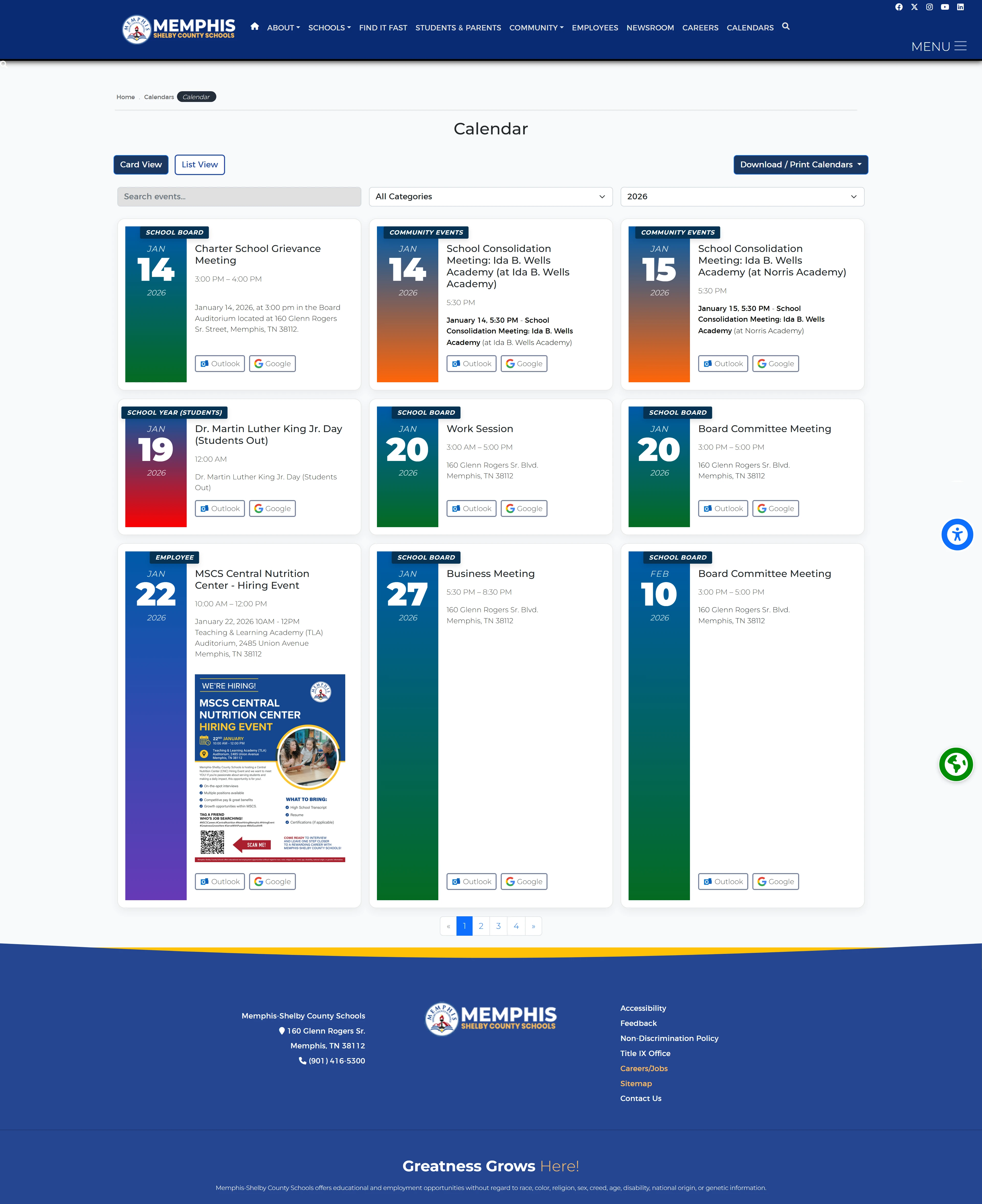 MSCS District Website — screenshot 2